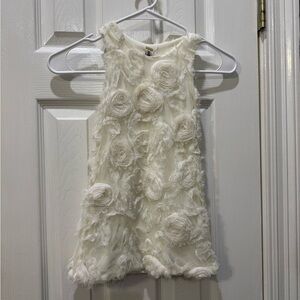 Elegant Cream Rosette Kids Dress